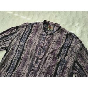 VTG Wear the Right Thing Hensi Valdise Men Medium Rayon Shirt Mandala Tribal...